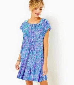 NWT Lilly Pulitzer Geanna Swing Dress Lilac Rose We Mermaid It XS - Picture 1 of 5