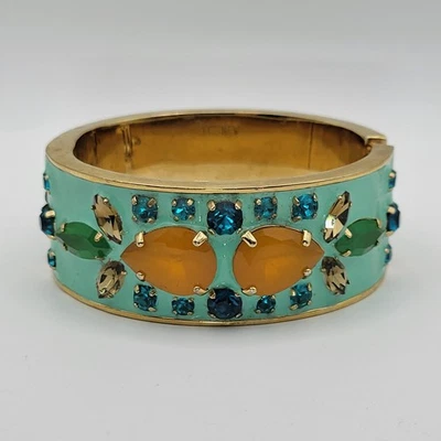 Brazalete con bisagras tono dorado J.Crew piedras preciosas de cristal joyería moda Foto 1 de 4