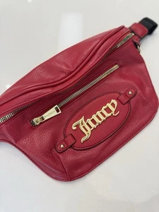 Juicy Couture Vintage Y2K Bauchtasche Gürteltasche, rot mit goldenem Logo - Bild 1 von 10