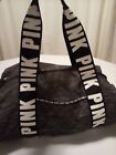PINK Victoria Secret Black Duffle With White PINK lettering 