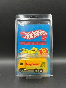 Vintage Hot Wheels Hiway Hauler Truck Yellow Blackwalls MIP Workhorses Unpunched - Picture 1 of 3