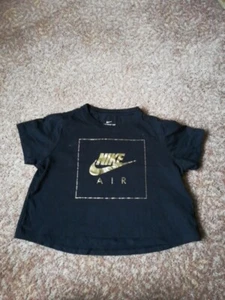 Nike Air Black Cut T-Shirt Size Medium Age 10-12 Yrs Activewear Short Sleeve Tee - Picture 1 of 15