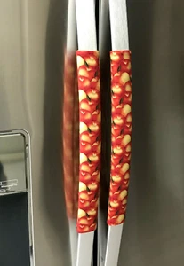 Refrigerator Oven Door Padded  Appliance Handle Covers Apples Set of 2 - Picture 1 of 6