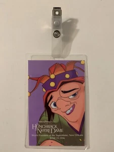 Disney Hunchback Of Notre Dame World Premiere Badge Pass Laminate 1996 Vtg 90s - Picture 1 of 4
