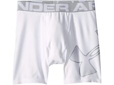 Under Armour 255949 Boys HeatGear White (100)/mod Gray Fitted Shorts Size YLG