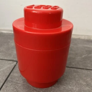 Lego 2012 Small Round Red One Knob / Dot Storage Brick Stackable Holder #4030 - Picture 1 of 7