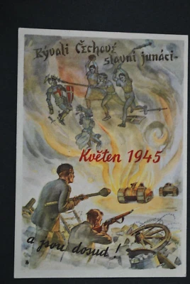 World War 2 1945 Original Czechoslovakia Postcard Celebrating Liberation - Image 1 of 2