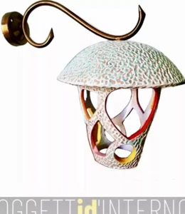 🟨 Wall Lamp Ceramic Vintage 50s 60s Lampada parete Applique Girardi Lenci Style - Foto 1 di 12