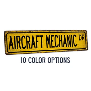 Aircraft Mechanic Street Sign Airplane Repair Hangar Decor Pilot 104180021022 - Picture 1 of 10