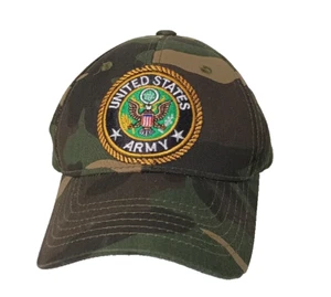 United States Army Camo Baseball Cap Hat Mens Green Adjustable Embroidered - Picture 1 of 11