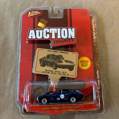 Chevrolet Chevy Corvette 1963 63 subasta Johnny Lightning Insanity fundido a presión 1/64 Foto 1 de 4
