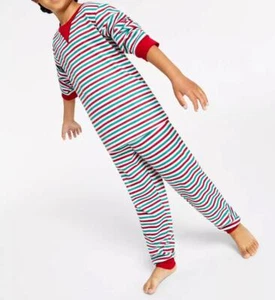 Juego de pijamas de vacaciones unisex a rayas de caña de caramelo a juego para niños talla S 6-7 - Imagen 1 de 1