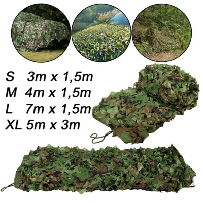 Tarnnetz Tarnung Armee Jagd Camouflage Camping Bundeswehr Flecktarn S M L XL - Bild 1 von 3