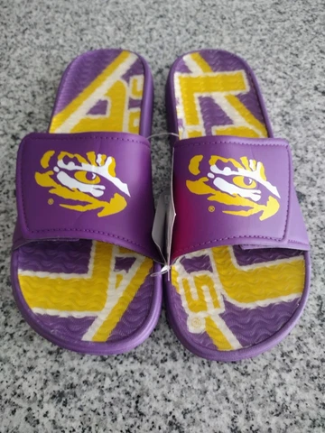 Foco LSU Tigers Gel Cushioned Slide Sandals Mens Size Medium Large NCAA NWT Cover