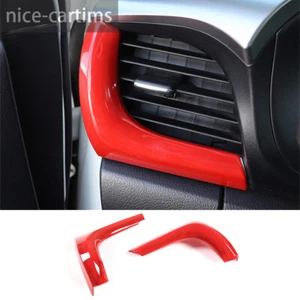 Kit For Toyota Hilux Revo 2015-2021 Dashboard Side Air Vent Outlet Cover ABS Red - Picture 1 of 6