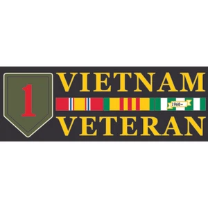 STOßSTANGE AUFKLEBER - VIETNAM VETERAN 1. INF DIV 3-1/2" X 10" (0052)  - Bild 1 von 1