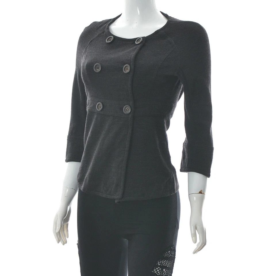 J.Crew Women's Double Breasted Short Top 3/4 Sleeve Banded Waist Round Neck XS - Image 1 of 4