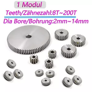 Zahnrad Stirnrad Modul 1 - Stahl C45, Zahnräder mit 8-200 Zähne Dicken 10mm - Bild 1 von 83
