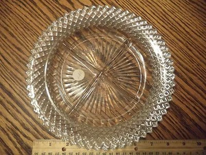 1935-1938 Hocking MISS AMERICA CLEAR 8.75" 4 Part Divided Relish Dish - Picture 1 of 3