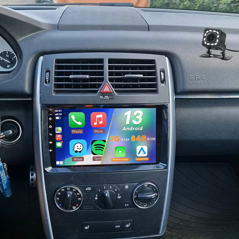 Per Mercedes-Benz A/B Klasse/Vito W169 W639 W245 Autoradio KAM Carplay Android13 - Immagine 1 di 4