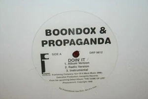 RARE MEMPHIS TN GANGSTA RAP Boondox & Propaganda Doin It 12" DJ Vinyl 1998 Promo - Picture 1 of 2