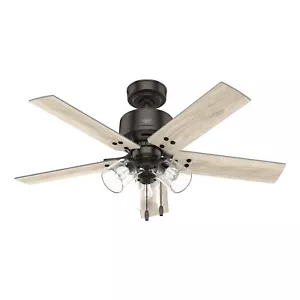 Hunter Fan 44 in Traditional Noble Bronze Ceiling Fan with Light and Pull Chain - Picture 1 of 9