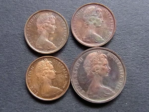 Australia. 1966 : 1 Cent x 3 & 2 Cent x1. All Proof (4) - Imagen 1 de 6