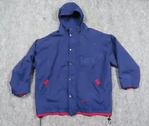 Vintage Nike Jacket Mens XXL Blue Windbreaker Rain Coat Mesh Lined Swoosh 90s - Picture 1 of 17
