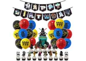 Star Wars Geburtstagsbanner, Star Wars Ballons, Star Wars Kuchenaufsätze - Bild 1 von 9