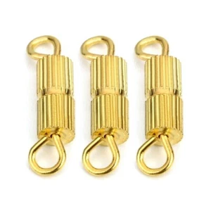 100 Screw Barrel Clasps 14x3mm Gold Plate DIY Jewelry Necklace Bracelet Making - Picture 1 of 3
