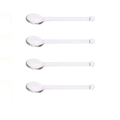 Rddconkit 4 Pcs Clear Glass Stirring Teaspoons Coffee Spoon Rod Mixing Spoon