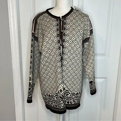Dale of Norway Vintage 90s Damsgard Wool Knit Cardigan Cream Black NWT Winter - Image 1 of 4