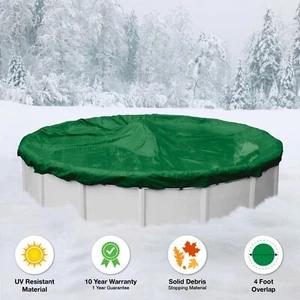 18' Round Above Ground Winter Swimming Pool Solid Cover 10 Yr Wrnty 4FT OL DEAL - Picture 1 of 3