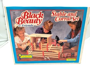1994, Black Beauty & Friends Stable and Corral Set, Wooden Barn Fence, NEW - Picture 1 of 7