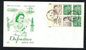 Canada #543a, 1971 7¢ green QE II Centennial booklet pane, Rosecraft FDC - Bild 1 von 1