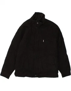 LONDON FOG Mens Overcoat UK 40 Large Black Wool FZ09 - Picture 1 of 3