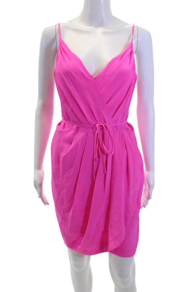 Yumi Kim Womens Spaghetti Strap V-neck Half Zip Tunic Top Pink Size M - Image 1 of 4