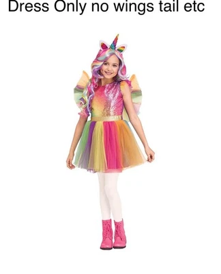 Fun World Rainbow Sequin Unicorn Costume Girls Size Medium 8-10 DRESS ONLY - Image 1 of 4
