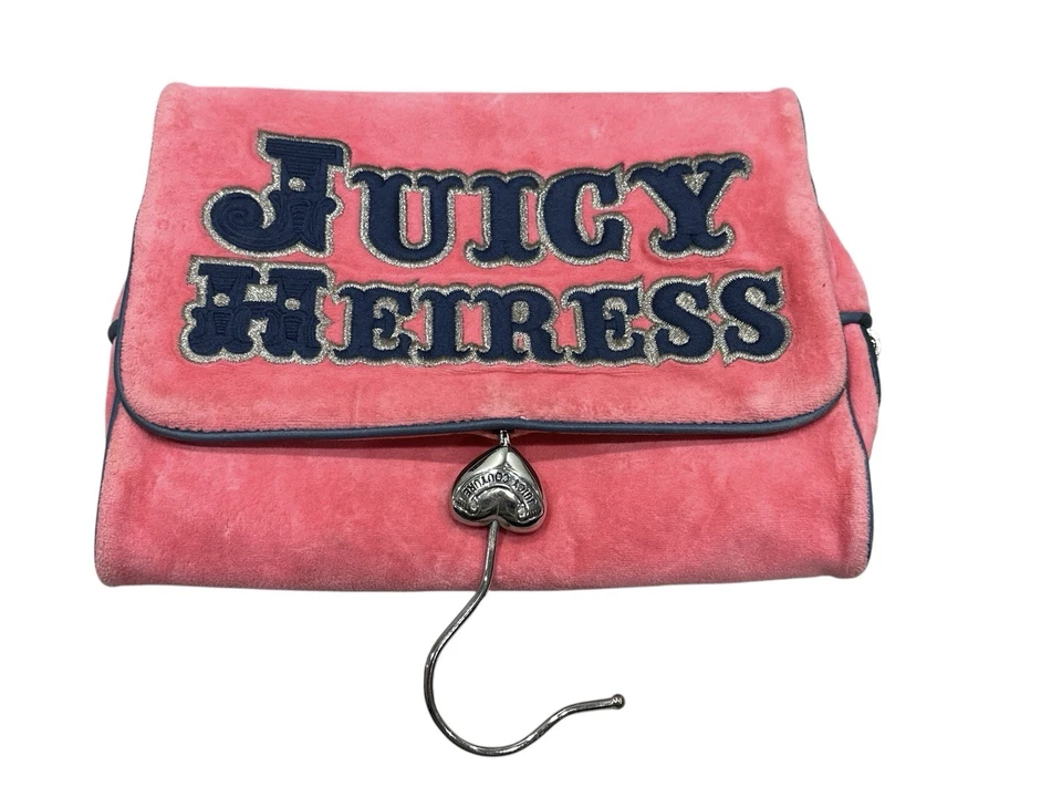 RARO DE COLECCIÓN Juicy Couture Colgante Artículos de Aseo Cosméticos Bolso Y2K Rosa Azul Marino ¡MIRA! F/S Foto 1 de 4