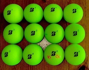 ONE DOZEN MATT GREEN BRIDGESTONE E12 SOFT E12 ABSOLUTE MINT GRADE A GOLF BALLS - Picture 1 of 3