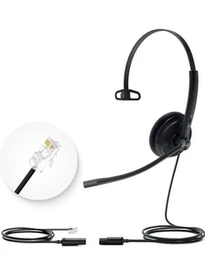 Yealink Phone Headsets for Office Phones YHS34 Lite QD to RJ9 Wired Headset - Afbeelding 1 van 8