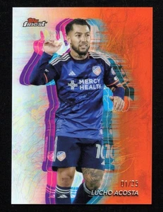 2024 Topps Finest MLS Lucho Acosta Holo Glow Orange Refractor /25 - Picture 1 of 2