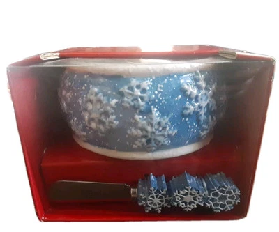 Sonoma Winter Snowfall Dip Mix Set. Bowl And Spreading Knife. - Image 1 of 4