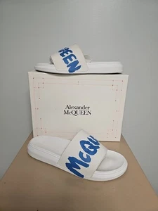 Scivoli piscina uomo Alexander McQueen graffiti bianco/blu taglia 45 - Foto 1 di 15