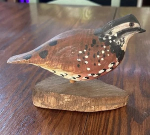 "Señuelo tallado en madera de codorniz pájaro William E. Kirkpatrick WEK 7"" ARTE POPULAR PÁJARO" - Imagen 1 de 11