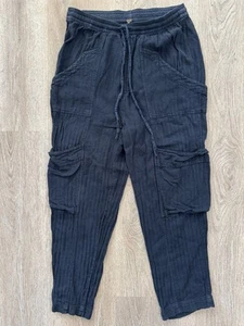 Free People Feeling Good Utility Pantaloni Taglia M | Nero - Foto 1 di 8