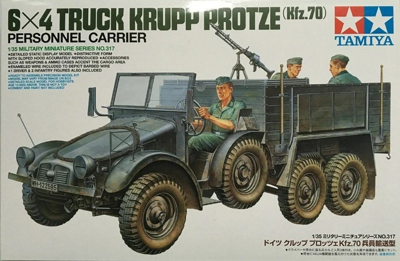 TAMIYA GERMAN 6x4 TRUCK KRUPP PROTZE KFZ 70 1:35 Cod.35317 - Immagine 1 di 1