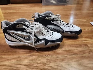 Nike Speed Lax II 375594-104 Lacrosse Football Cleats Wht Black Slvr Sz 9.5 - Picture 1 of 9