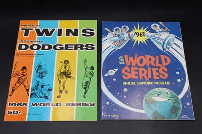 1965 World Series Official Program Lot (2) Los Angeles Dodgers Twins ZJ20679 - Image 1 of 3