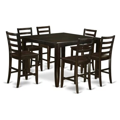 East West Furniture Fairwind 7-piece Wood Dining Set in Cappuccino - Image 1 of 4
